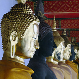 Buddha statues in Wat Po Bankok