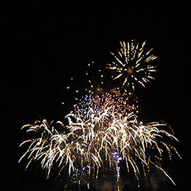 a colorful fireworks display at night