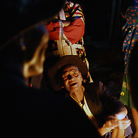 a Lahu man with hat at Lahu Dance