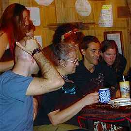 People in a cozy round